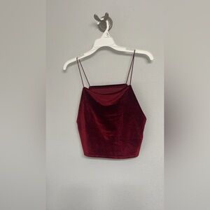Elegant Burgundy Velvet Cami Top